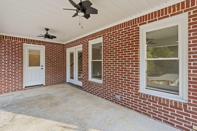 view of patio / terrace with ceiling fan