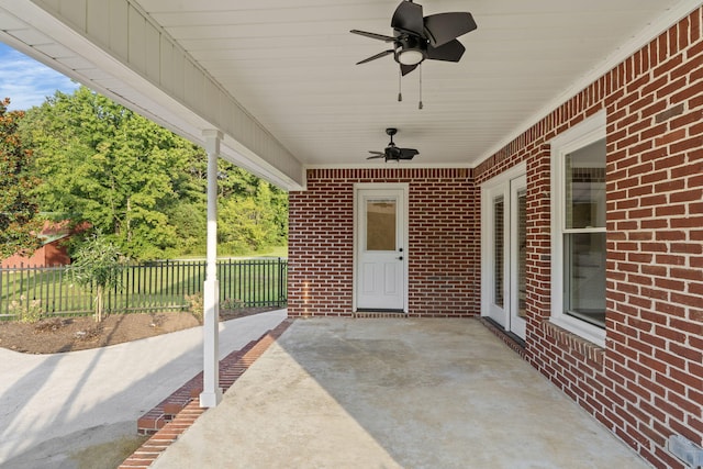 view of patio / terrace with ceiling fan