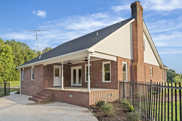 exterior space featuring a patio area and ceiling fan