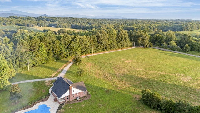 drone / aerial view with a rural view