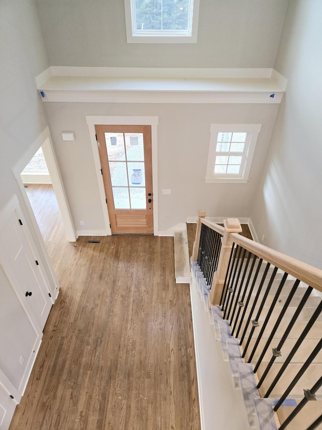 entrance foyer featuring light wood-type flooring