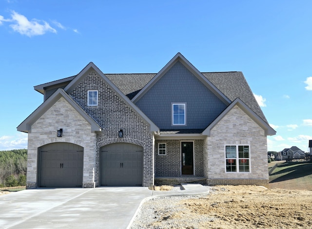 view of front facade with a garage