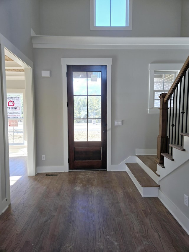 foyer featuring dark hardwood / wood-style flooring