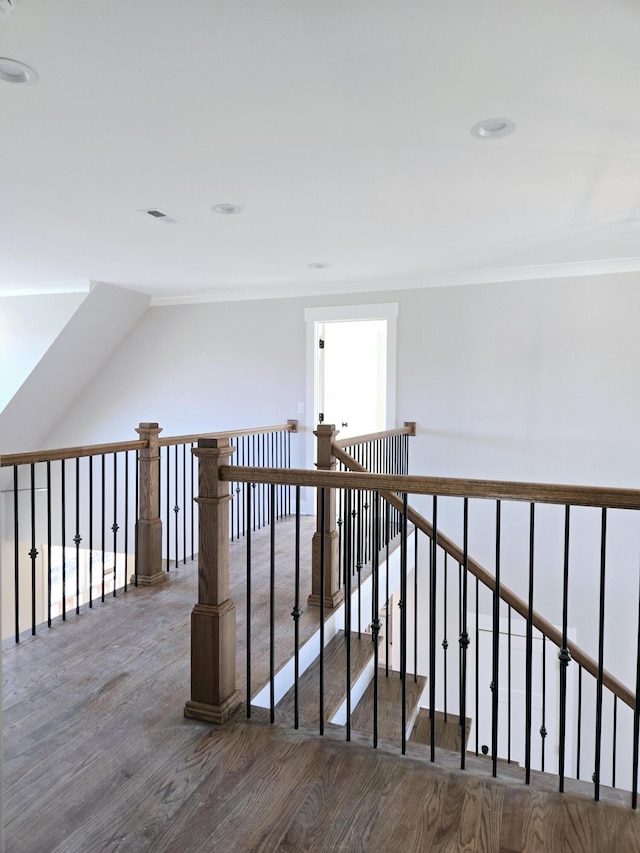 hallway featuring wood-type flooring