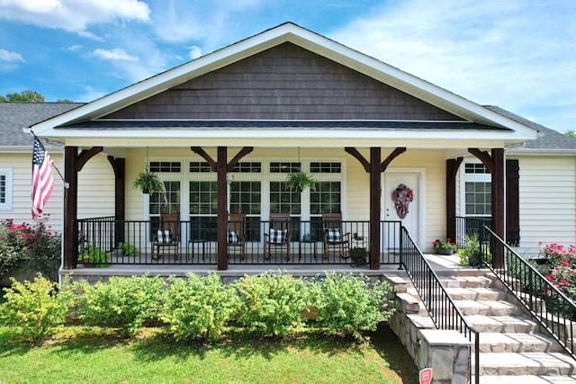 bungalow-style home featuring covered porch