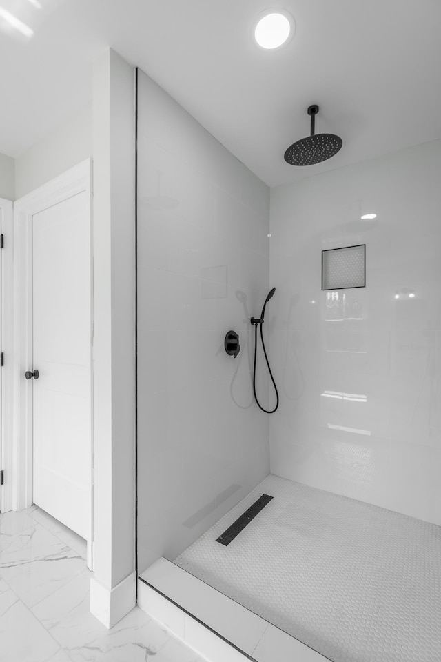 bathroom with a shower