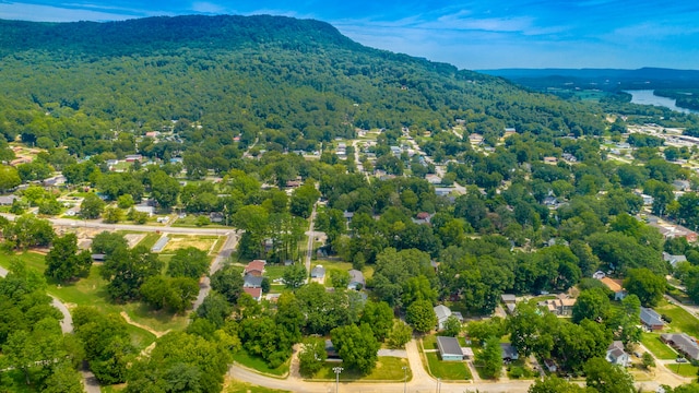 birds eye view of property featuring a water and mountain view