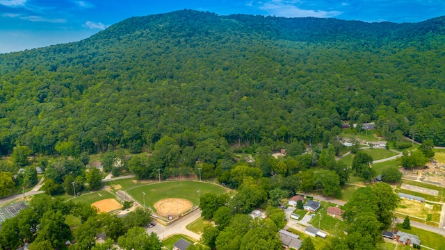 aerial view with a mountain view