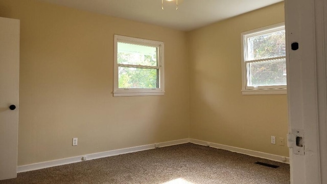 view of carpeted spare room