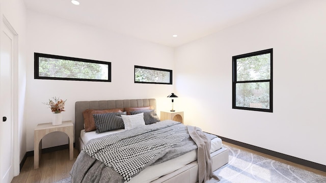 bedroom featuring light hardwood / wood-style flooring