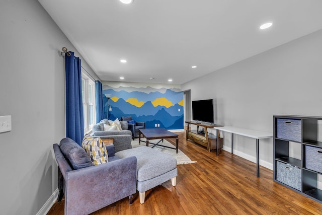 living room featuring hardwood / wood-style floors