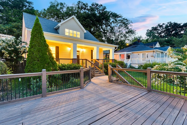 view of deck at dusk