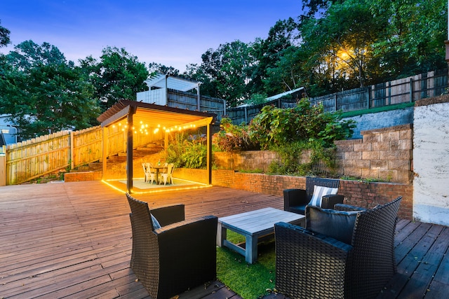 view of deck at dusk