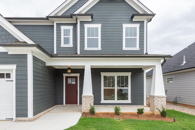 craftsman inspired home with covered porch