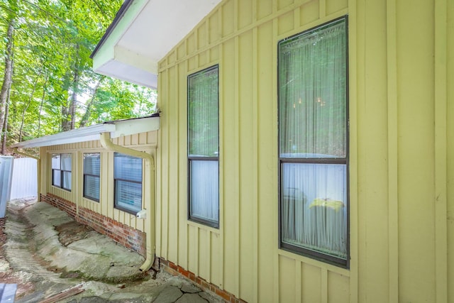 view of side of property with board and batten siding