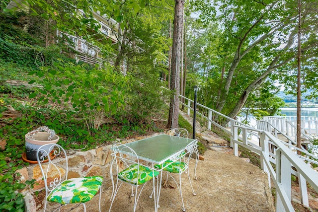 view of patio featuring outdoor dining space
