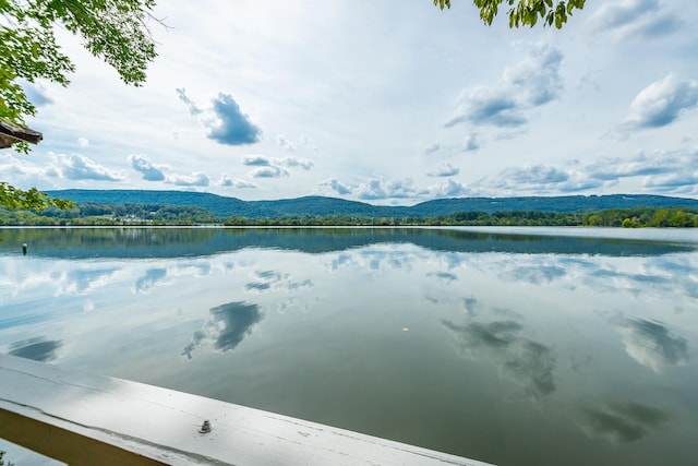 view of water feature with a mountain view