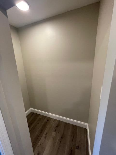 interior space with dark wood-type flooring