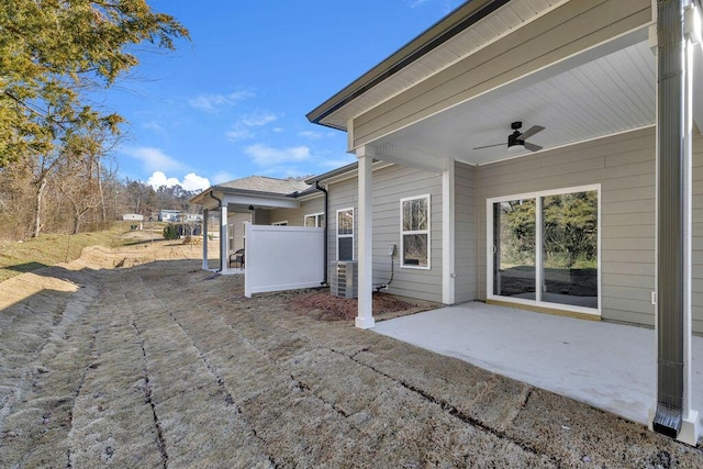 view of patio / terrace with ceiling fan