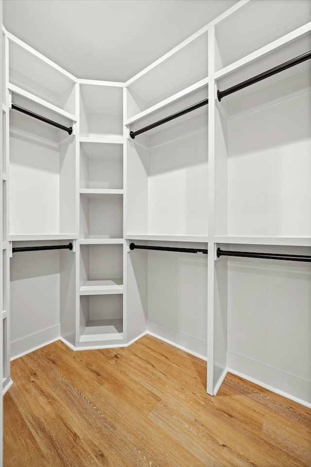 spacious closet featuring wood finished floors