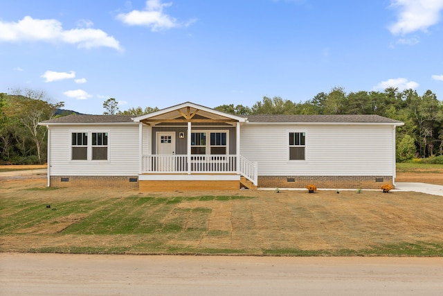 manufactured / mobile home with covered porch