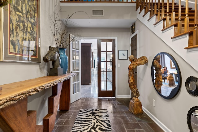 entrance foyer with french doors