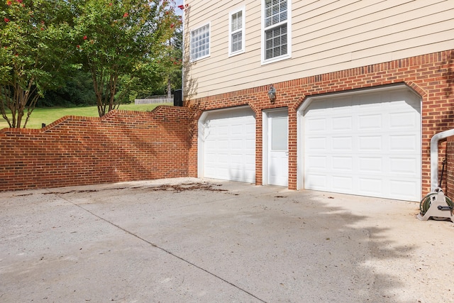 view of garage