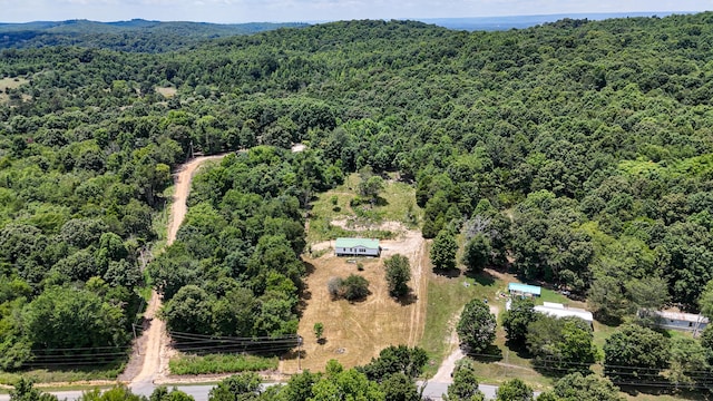 drone / aerial view with a forest view