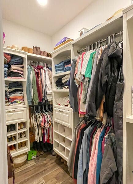 spacious closet featuring wood-type flooring