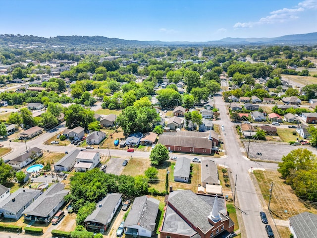 bird's eye view with a mountain view