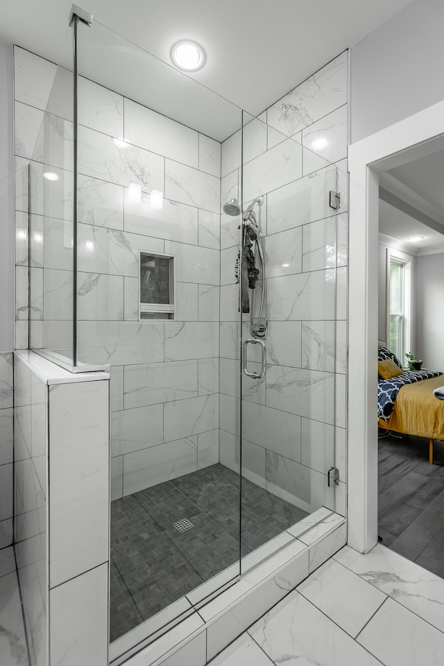 bathroom with walk in shower