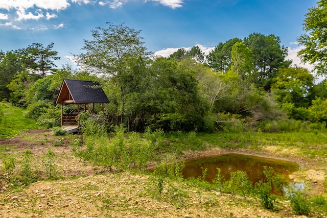 exterior space featuring a water view