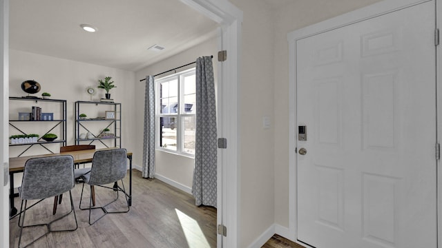 office featuring light hardwood / wood-style flooring