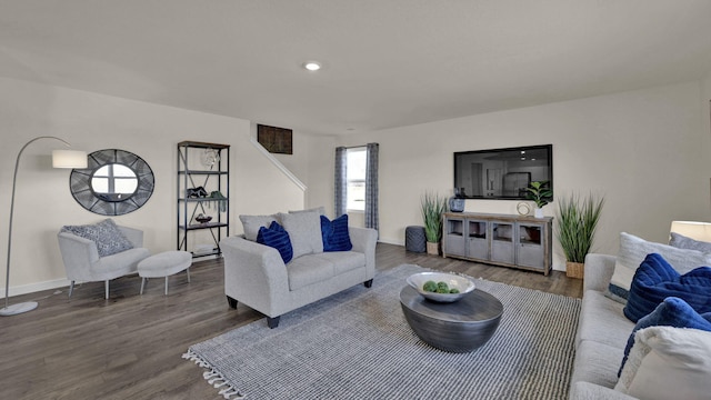 living room featuring hardwood / wood-style flooring