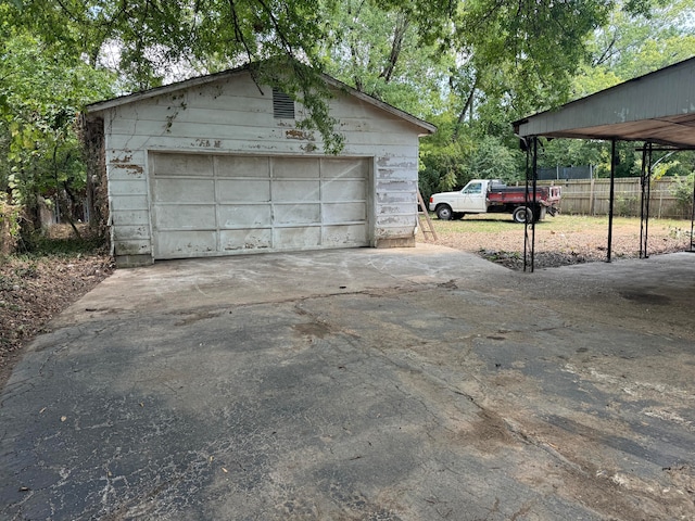 view of garage