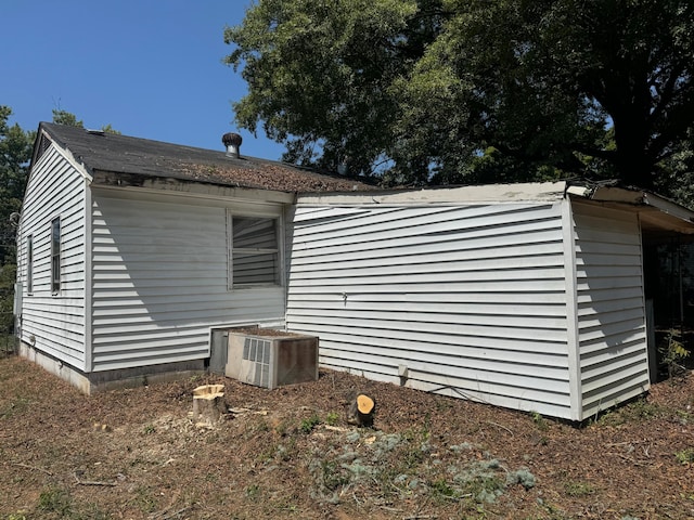 view of home's exterior with central air condition unit