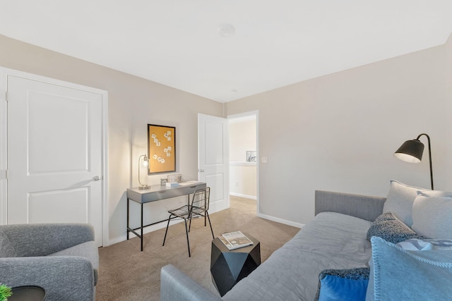 living room featuring carpet floors