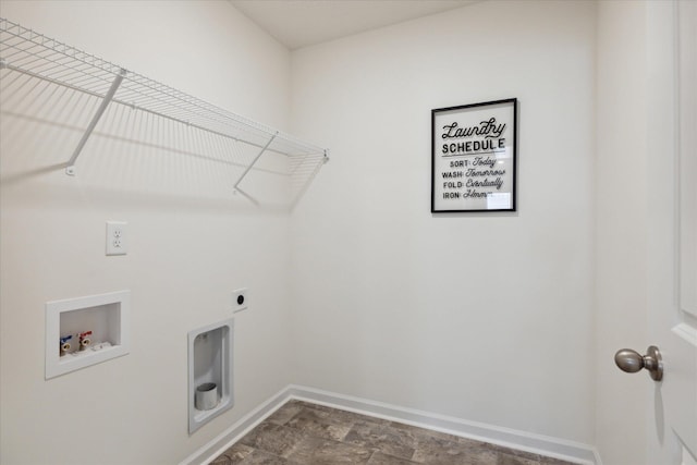 laundry area featuring hookup for a washing machine and electric dryer hookup