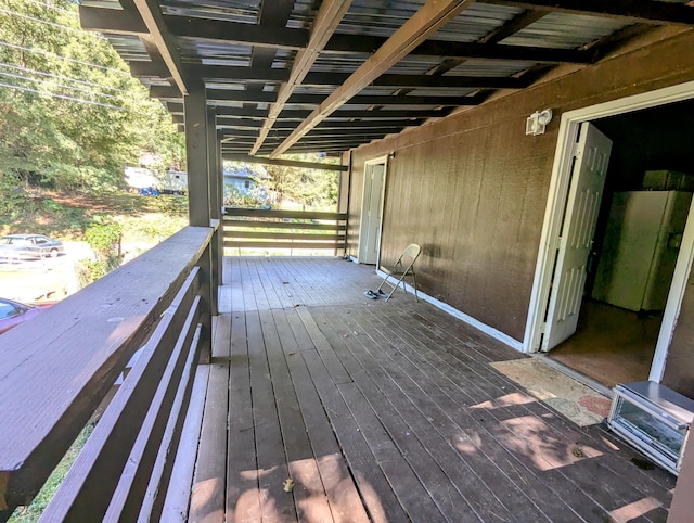 wooden deck with a pergola