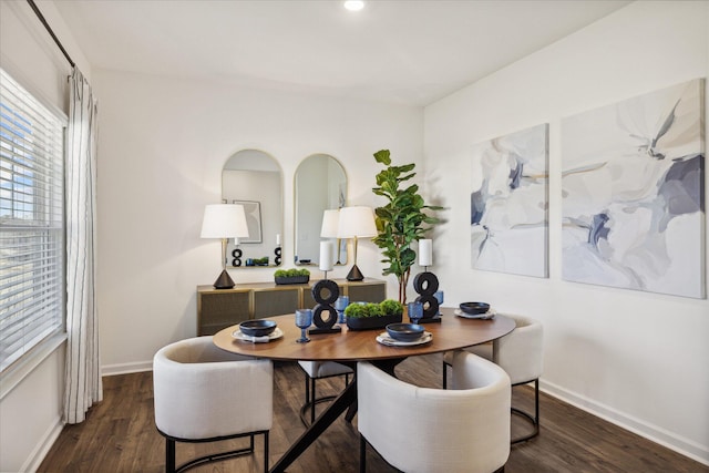 dining room featuring dark wood-type flooring