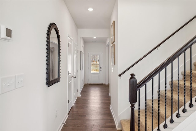 interior space featuring dark hardwood / wood-style floors