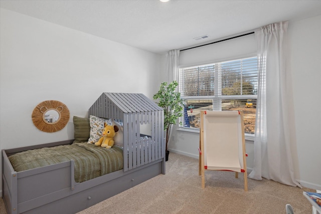 view of carpeted bedroom