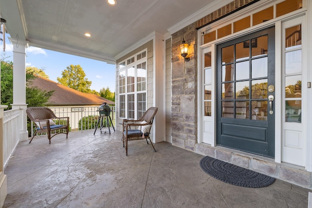 view of patio / terrace featuring covered porch