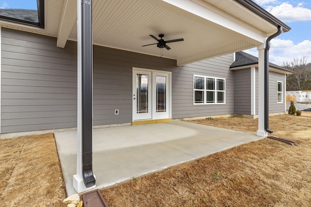 view of patio / terrace featuring ceiling fan