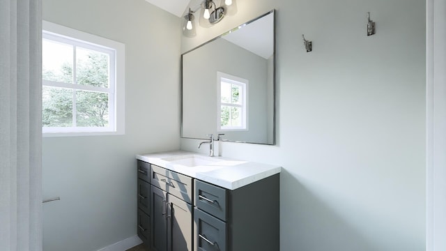 bathroom featuring vanity and plenty of natural light