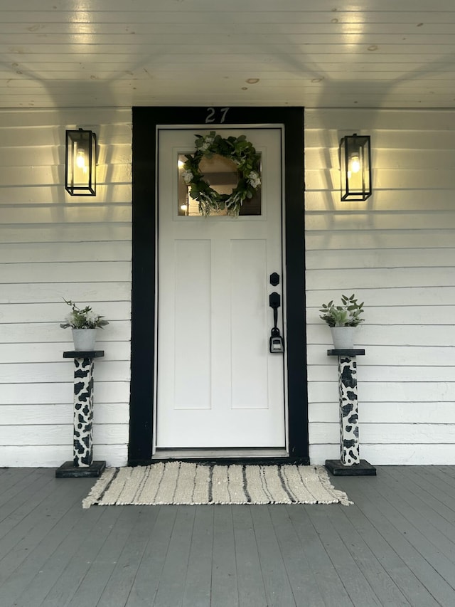 view of doorway to property