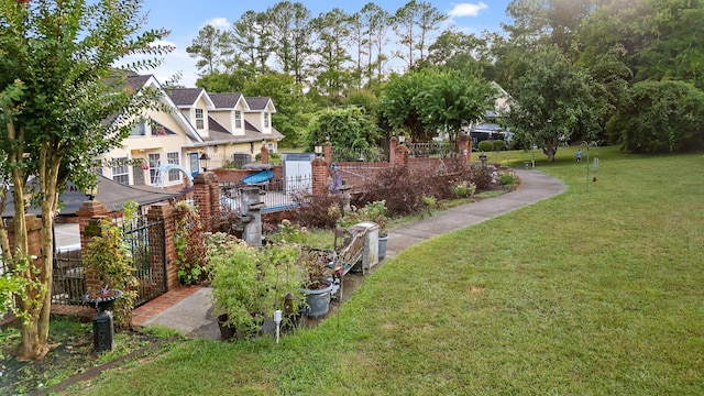 view of yard with fence