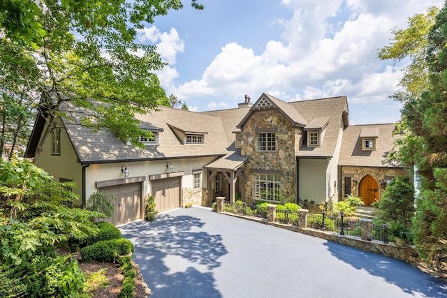 view of front of property featuring a garage