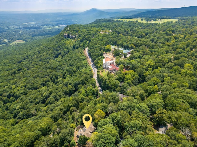 aerial view featuring a mountain view