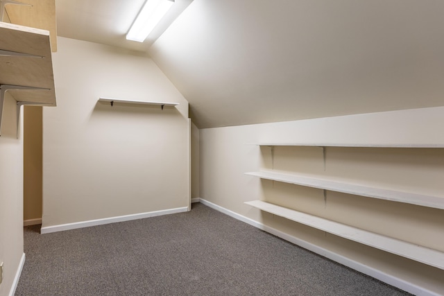 bonus room featuring carpet and vaulted ceiling